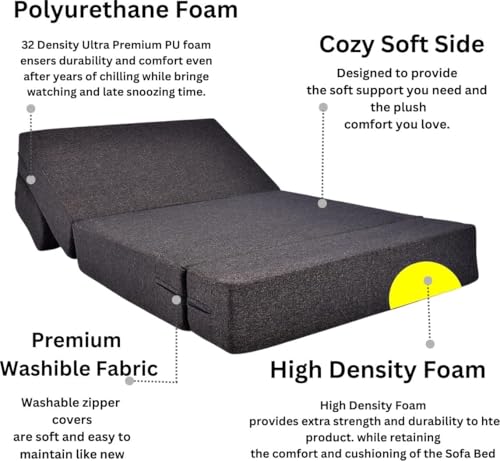 Image of Convertible Sofa Chair Bed, 3-in-1 Sleeper Chair with Foldable Design, Modern Upholstered Lounge Accent Chair, Space Saving Single Sofa Bed for Living Room, Bedroom & Small Spaces (Brown (FA100))