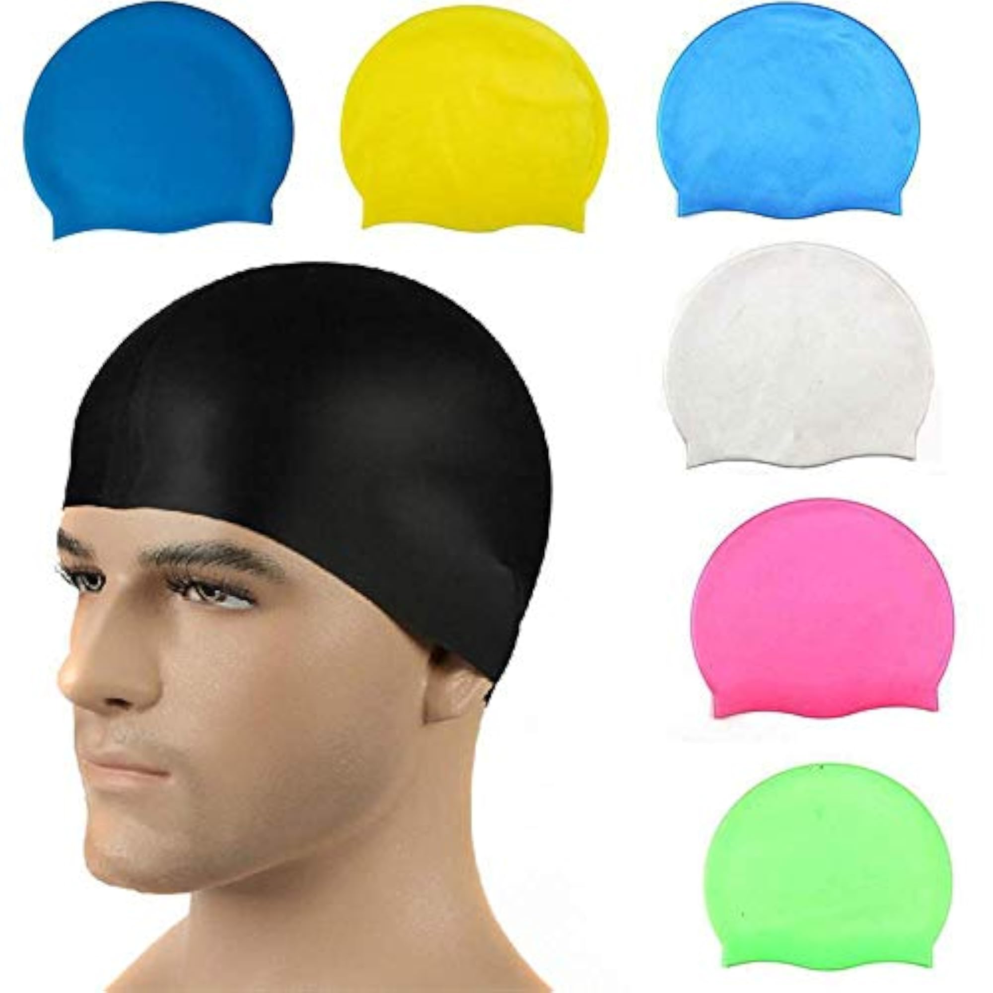 Silicone Non Slip Swimming Cap Waterproof for Kids and Adults