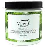 Vivo Per Lei Matcha Body Butter Cream - Moisturizing Body Butter with Green Tea and Shea Butter - Non-Greasy Anti Aging Cream - Luxurious Indulgence with Body Firming Cream, 452 g