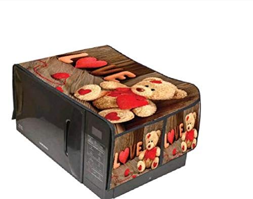 MODE ON Kart Microwave Oven Top Cover Freesize with Utility 4 Pockets – Fabric Jute Size : 15 X 36 Inch (Design-2)