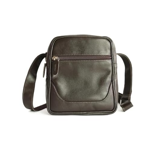 Bolsa shoulder Bag Transversal 100% Couro Bovino Legítimo 05 Unissex Bolsa Nécessaire Transversal (Marrom)