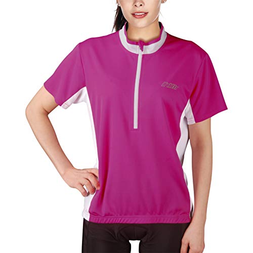 bpbtti Women's Short Sleeve MTB Shirts Cycling Bike Jersey with 3 Rear Pockets