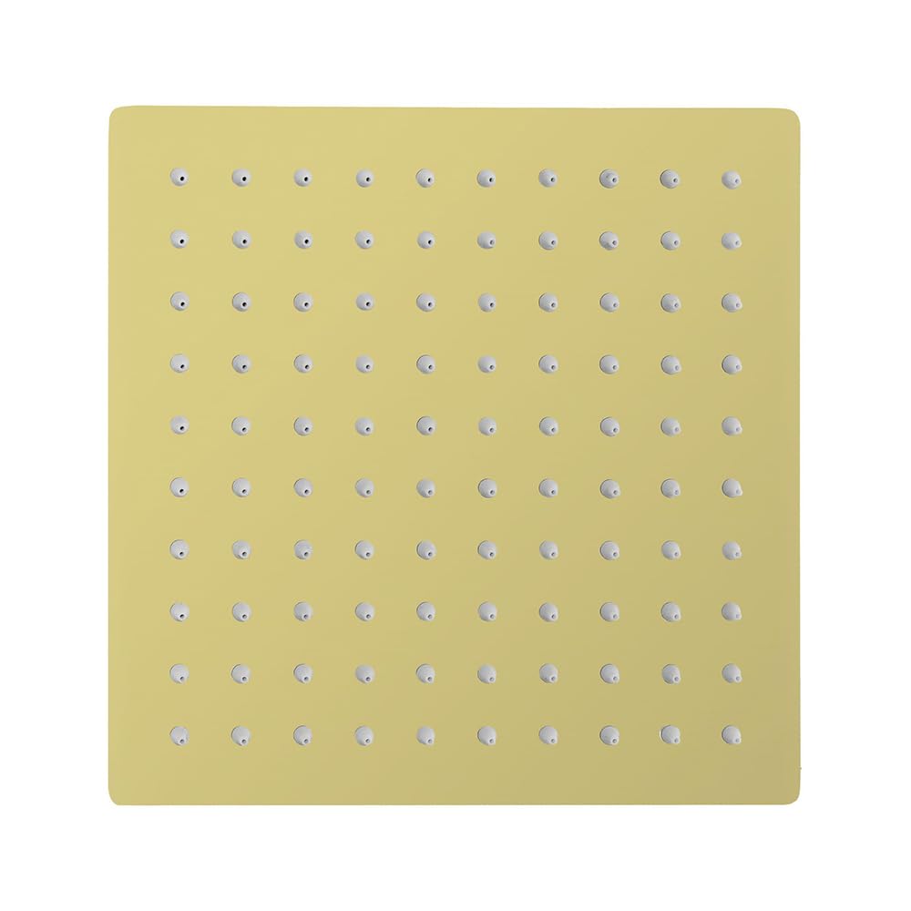 Aloni® Regenduschkopf eckig 30x30 cm, Rainshower Kopfbrause Gold gebürstet, Regendusche mit Anti-Kalk-Noppen, luxuriöses Design, moderner Duschkopf für Dusche & Bad, pflegeleichte Überkopfbrause