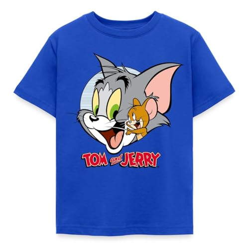 Spreadshirt Tom Et Jerry Câlin T Shirt Enfant, 98/104 (3-4 Ans), Bleu Royal