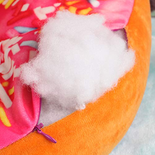Nunubee Zierkissen Dekorative Donuts Kopfkissen PP Baumwolle Sofakissen Dekokissen Schaumstoff Gefüllt Spielzeug, Rosa