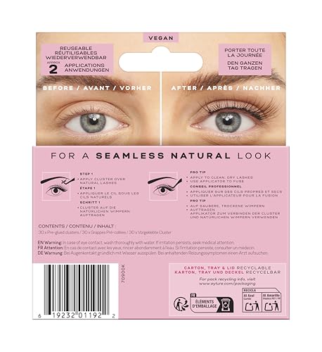 Eylure Pre-Glued Clusters Wispy, Pink - Image 3