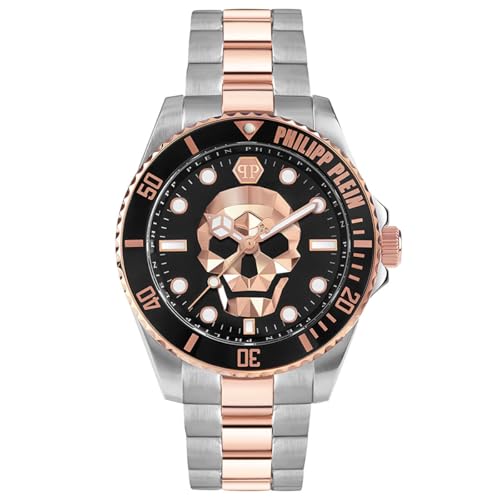 Philipp Plein The $Kull Diver Men's Analogue Quartz Watch, Two-Tone/Black - Pwoaa0822, Bracelet