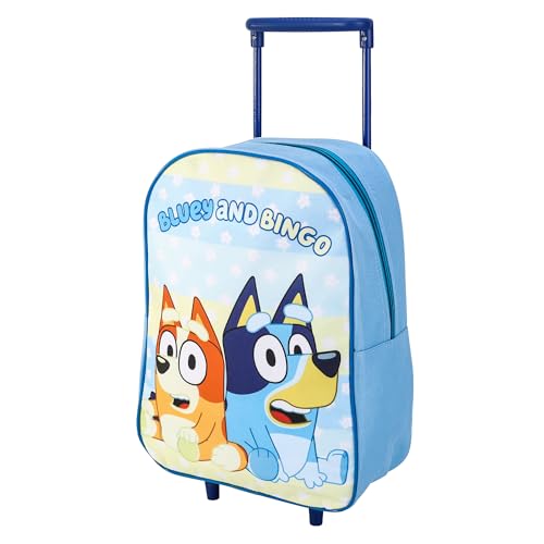 Bluey Children’s Luggage Suitcase - Foldable Trolley Bag 42 x 29cm 2 Wheels Extendable Handle - Travel Bag with Wheels