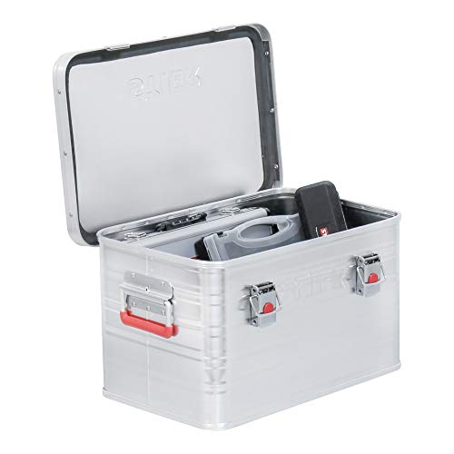 STIER Alubox Set, 30L und 65L, stapelbare Transportkisten, Staub- und spritzwasserresistent mit Gummidichtung und Klapphandgriffen, großes Fassungsvermögen