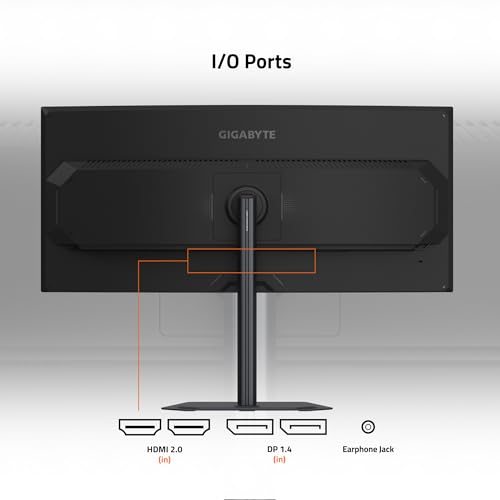Image of GIGABYTE - G34WQC2-34 inch VA Curved Gaming Monitor - WQHD 3440x1440-200Hz - 1ms GTG - AMD FreeSync Premium - HDMI, DP - Height and Tilt Adjustable - Black