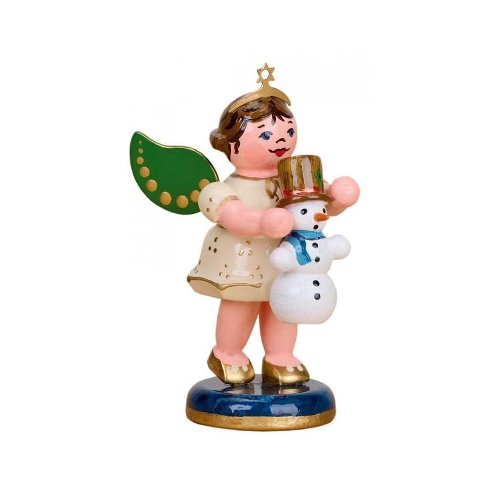 Hubrig Angel with Snowman, Height Approx. 6.5 cm