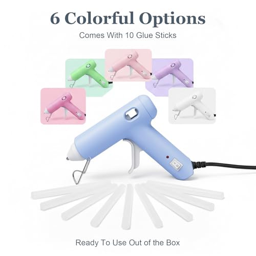 Image of Mini Hot Glue Gun Kit with 40 Glue Sticks - 20W Fast Preheating, Hot Glue Gun and Sticks Set for DIY Arts, School Crafts and Quick Home Repairs - Blue