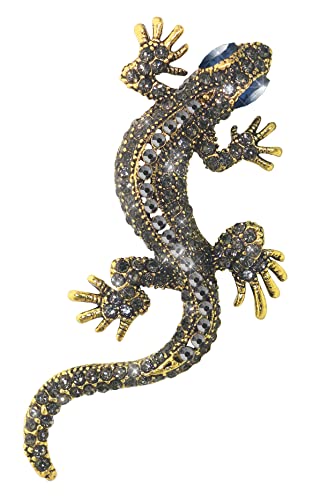 Broche lézard gecko araignée strass accessoires écharpe corsage