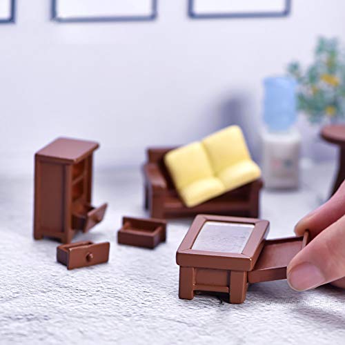Set of 8 Miniature Dollhouse Furniture Decoration Mini Dollhouse Furniture Models Set Dollhouse Accessories Pretend Play Kids Toy