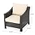TREATLIFE HOME 4-Piece Wicker Chat Set with Beige Cushions, Durable Outdoor Furniture for Garden or Patio, Multi-Brown Color