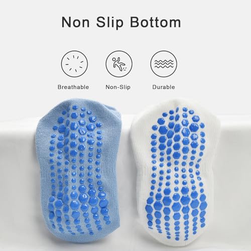 HYCLES Toddler Grip Ankle Socks, Non Slip Baby Sock Anti-Slip Kid Socks for Boys Girls 1-7 Years2