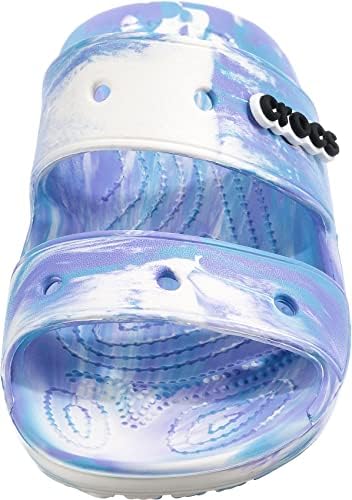 Crocs Unisex-Adult Classic Tie Dye Two-Strap Sandals, White/Oxygen, 9 Men/11 Women | Image 3
