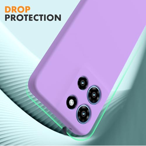 Image of DIZORO Microfiber Candy Case for Motorola Edge 60 Pro 5G Smooth Touch Cushion Liquid Soft Silicone Gel Rubber Phone Cases Non-Slip Full Body Protective Shockproof Back Cover - Lilac