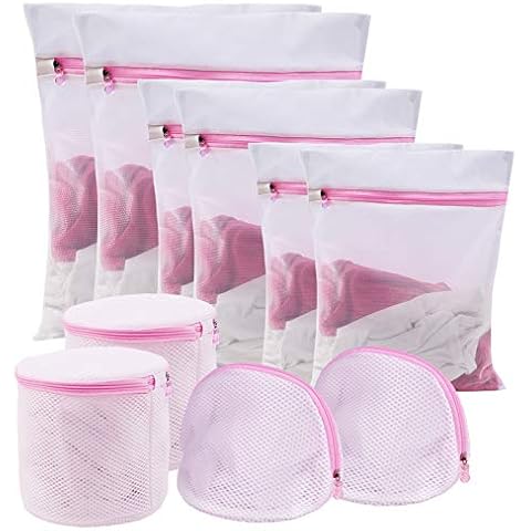 moveland 10 Pack Mesh Laundry Bags with 4 Bra Washing Bags - Zipper Closure, Laundry, Blouse, Hosiery, Sweater, Stocking, Underwear, Bra Lingerie, Travel Laundry Bags Cover