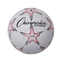 Champion Sports Viper Soccer Ball, Size 4 – Soft Touch TPU Cover, Airlock Bladder – Ages 8-12 – Red/Black/White