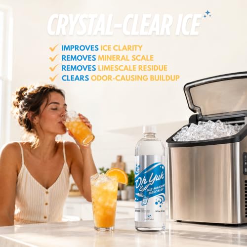 Image of Oh Yuk Ice Machine Cleaner Descaler - Scale & Buildup Remover, Nickel-Safe Ice Maker Cleaning Solution, Compatible with GE nugget, Igloo & All Standalone Ice Makers. For A Fresh Ice Machine