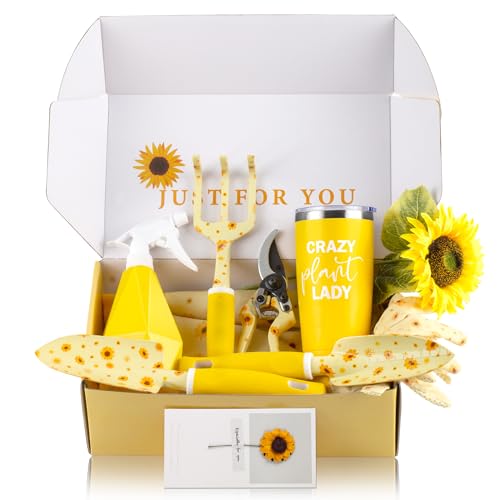 LZPTYYSN Sunflower Gardening Gifts for Women, Garden Tool Set, Heavy Duty Gardening Hand Tools with Garden Tool Bag,Yellow - Image 3