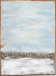 Kare Design acrylic painting Abstract Horizon, gray blue/earth tones, canvas painting, portrait format, solid wood frame, hand painted, 90x120cm