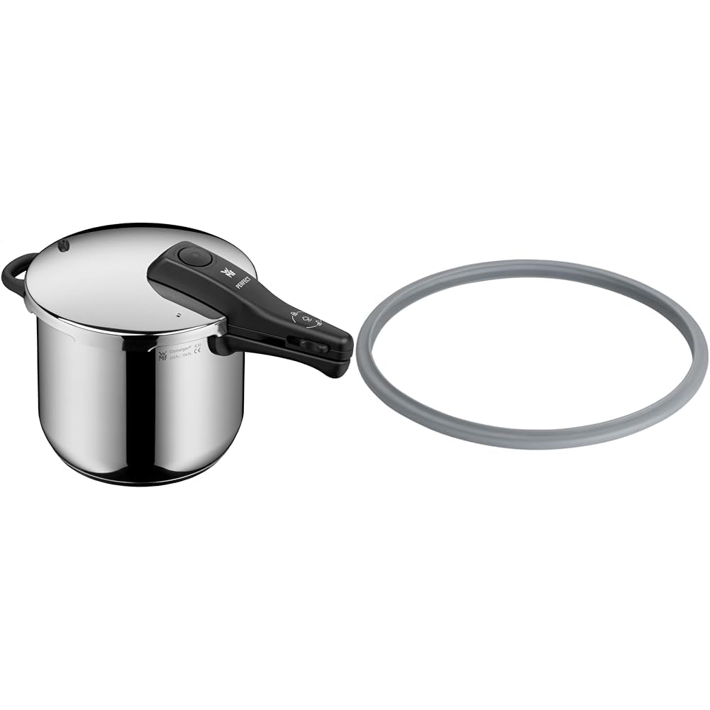 WMF Perfect Schnellkochtopf Induktion 6 & Ersatzteil Dichtungsring Schnellkochtopf 22 cm, für Schnellkochtopf 3l, 4,5l, 6,5l, 8,5l, Silikonring, Silikon
