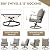 EROMMY 9-Piece Outdoor Dining Set, 8 Swivel Wicker Chairs with Thick Cushions & Wood-Like Dining Table with Umbrella Hole, Patio Furniture Set for Porch, Garden, Backyard, Poolside, Deck, Grey