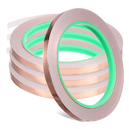 HEALEEP Electrical Adhesive Tape 4 Rolls Conductive Tape Thin 20m/roll White for Grounding