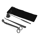 MoYouno Candle Cover Tools Kit, Candle Snuffer Kit, Kerzenschneider-Set, Wick Cutter Trimmer, Wick Dipper, Wick Scissors, Kerzenzubehör aus Edelstahl, Schwarz