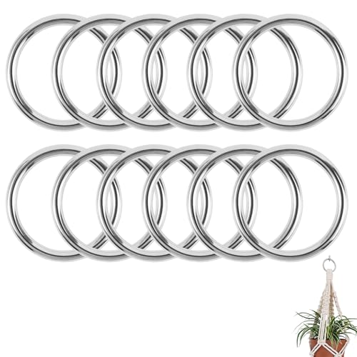 12 Stück Metallring Robuste O-Ringe Mehrzweck Rundringe, Geschweißte O Ringe Metallringe, 30 mm Außendurchm, O-Ring Metall Ringe für Heimwerker-Zubehör, Gürtel und Hundeleinen Bastelzubehör