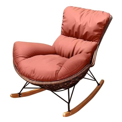 BWCKMTSC Mecedora reclinable Sillones separables Asiento Sofá Individual Silla Perezosa, Silla de Ocio de ratán PE para balcón, Sala de Estar, Patio, Oficina en casa (Naranja)