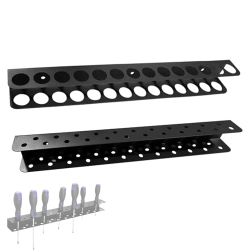 2 Stück Set Wandhalterung Werkzeughalter, 40cm Zangenhalter Wandhalterung und 40cm Schraubendreher Halter, aus Kohlenstoffstahl, für die Organisation der Werkstatt, Schuppen, Garage (Schwarz)