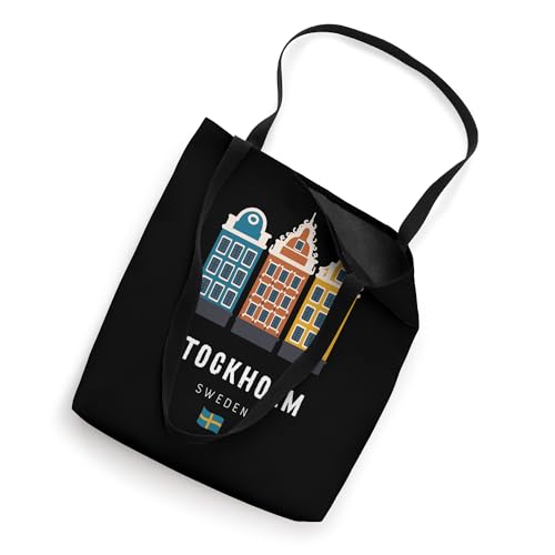 Bolso tote de estilo escandinavo con edificios coloridos del casco antiguo de Estocolmo, Suecia miniatura 2