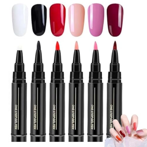 Stylo Vernis à Ongles 6 Couleurs, Vernis Gel Uv Semi Permanent, Feutre Verni à Ongles Uv, Crayon Vernis à Ongles, Vernis Stylo, Stylos Nail Art Ongle, Accessoires De...