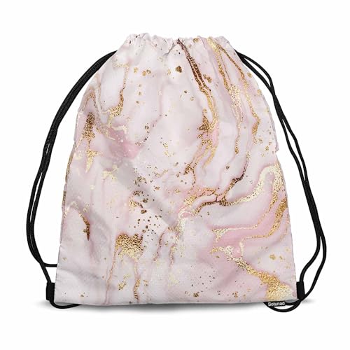 Drawstring Bag Liquid Marble Painting Waterproof Basketball Bag Gold Glitter Wave Dust Texture Stroage Small Exercise Accessiors Water Bottle Change of Clothes Shoes Ball