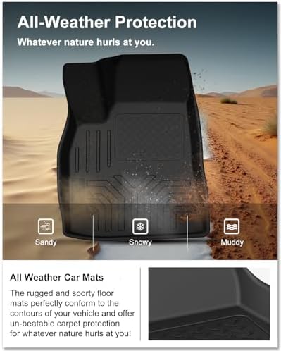 KIWI MASTER Floor Mats for 2012-2020 Tesla Model S, Custom Fit All Weather Car Mats, Heavy Duty TPE Floor Liners, Front & Rear 2 Row, Black — view 2