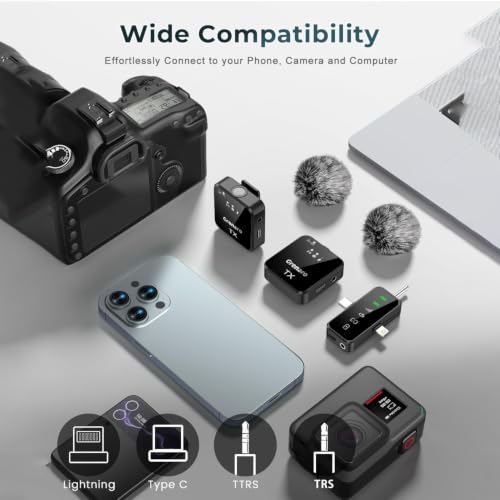 Image of DDLC Dual Wireless Lavalier Microphone for Android & iPhone | Noise Cancellation | Plug & Play | Mini Clip Mic for Video Recording | Vlogging & Live Streaming with Charging Case (F11)