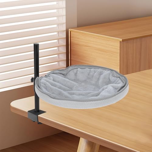 Lit pour chat de bureau rotatif 360° et réglable en hauteur