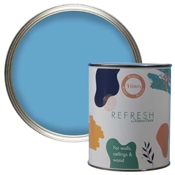 Vintro Paint Refresh Sky Blue Matt Finish for Furniture, Walls, or Wood, Interior Use -1 Litre (Sky Blue)
