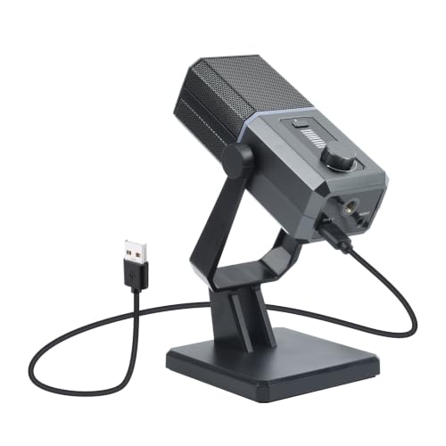 ELUTENG USB�}�C�N RGB���C�e�B���O 14mm��U�� �R���f���T�[�}�C�N �|�b�v�t�B���^�[ 1.5m USB-C�P�[�u���t�� | �}�C�N�X�^���h�m�C�Y�L�����Z�����O �X�}�[�g�����␳ �����^�b�`�~���[�g ���i�K�Q�C������ �Q�[������/�z�M We