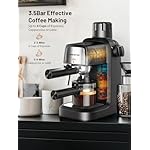 3.5Bar Espresso Machine with Milk Frother, 800W Compact Espresso and Cappuccino Machine with Preheating Function, 4 Cup Espresso Maker for Cappuccino or Latte, Gift for Coffee Lover - Image 2