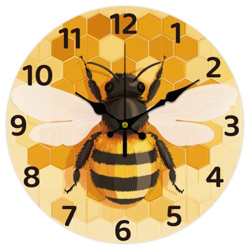 CHGCRAFT 12 Zoll Bienenstock Bienen Wanduhr Batteriebetrieben Leise Nicht Ticken Runde Dekorative Uhr Bienen CHGCRAFT 12 Zoll Bienenstock Bienen Wanduhr Batteriebetrieben Leise Nicht Ticken Runde Dekorative Uhr Bienen
