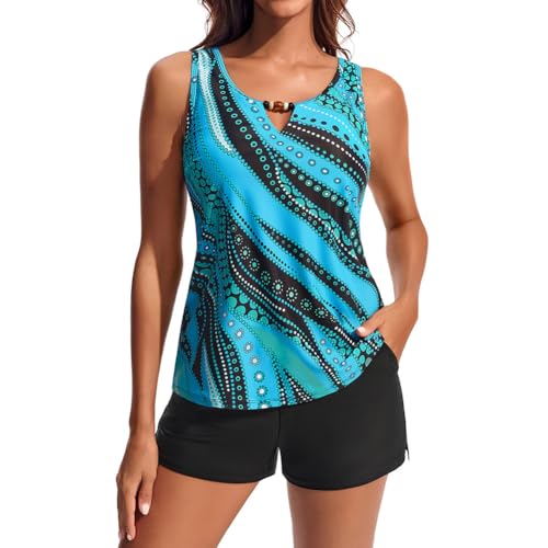 Hanna Nikole Tankini Damen Set Sport Badeanzug für Damen Tankini...