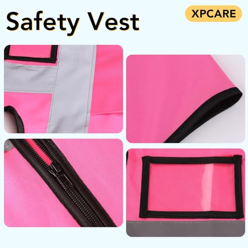 Image of XPCARE Reflective Safety Vests For Women Men, High Visibility Security Vest Pockets and Zipper Front Construction Work Vest