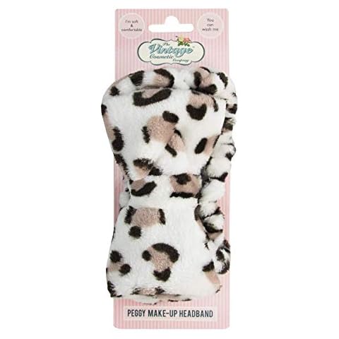The Vintage Cosmetic Company Peggy Make-up Vintage Headband Hold Back Hair Soft and Comfy Leopard Print Cover