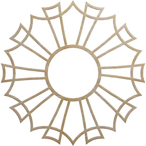 Image of Ekena Millwork 28 inchOD x 9 7 /8 inchID x 3 /8 inchT Augustus Wood Fretwork Pierced Ceiling Medallion, Birch