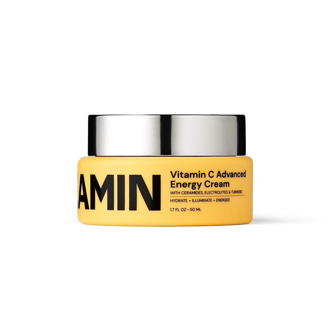 Gleamin Advanced Brightening Face Moisturizer - Face Cream for Women & Men with Vitamin C, Ceramides, Turmeric & Hyaluronic Acid - Faded Cream for Dark Spots, Uneven Skin Tone & Hydration - 1.7 fl oz