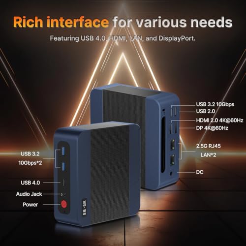 Wo We P8 Ryzen 5 7640HS (>Ultra 9 288V), NO RAM, NO SSD, 1.2lb Barebone Light Mini Gaming PC w/NO OS, Radeon 760M iGPU, Triple 4K Display via HDMI/DP/Type-C, 2.5Gb RJ45 & WiFi 6E (by_wo-we) - Thumbnail 5